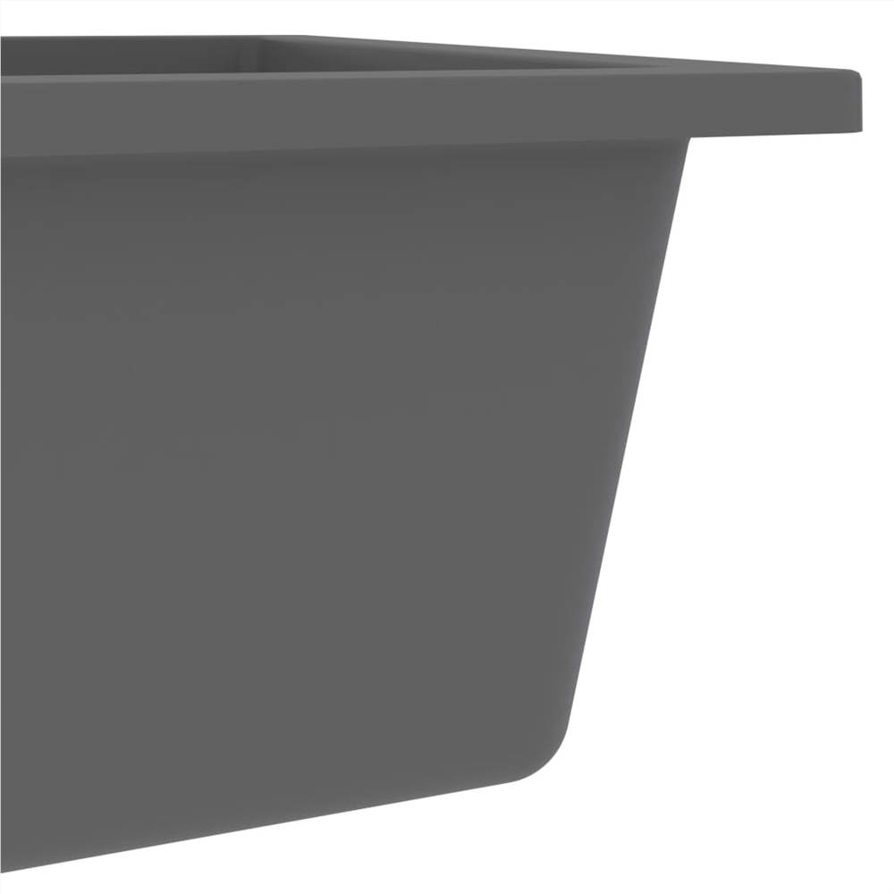 Kitchen Sink with Overflow Hole Grey Granite