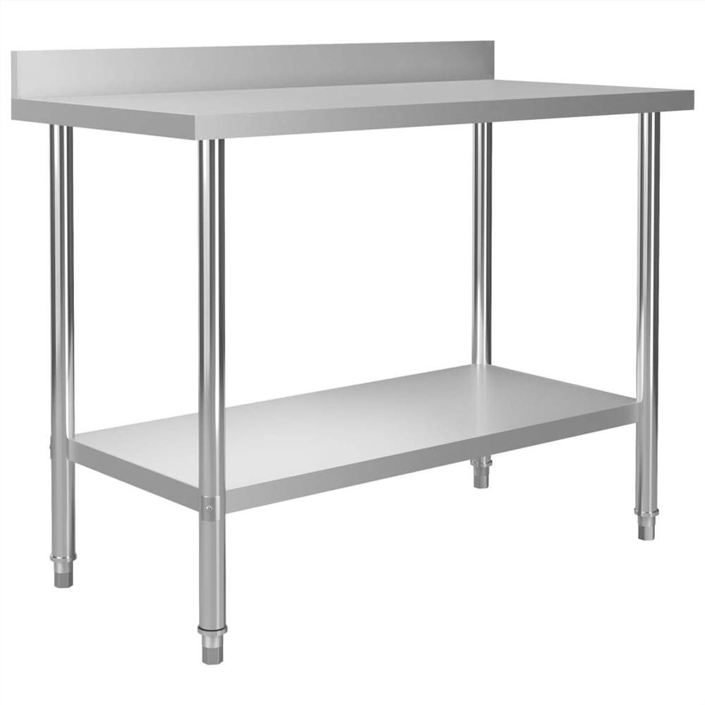 Kitchen Work Table with Overshelf 120x60x150 cm Stainless Steel