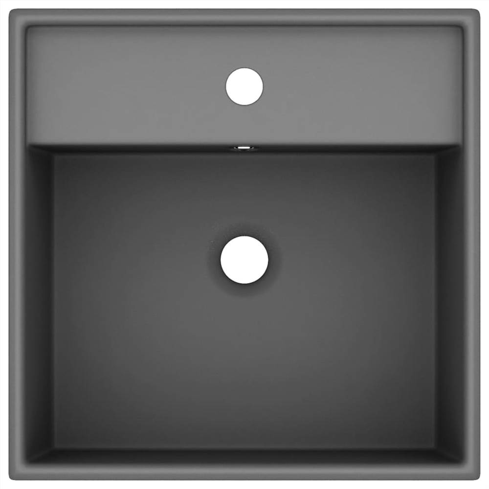 Luxury Basin Overflow Square Matt Dark Grey 41x41 cm Ceramic
