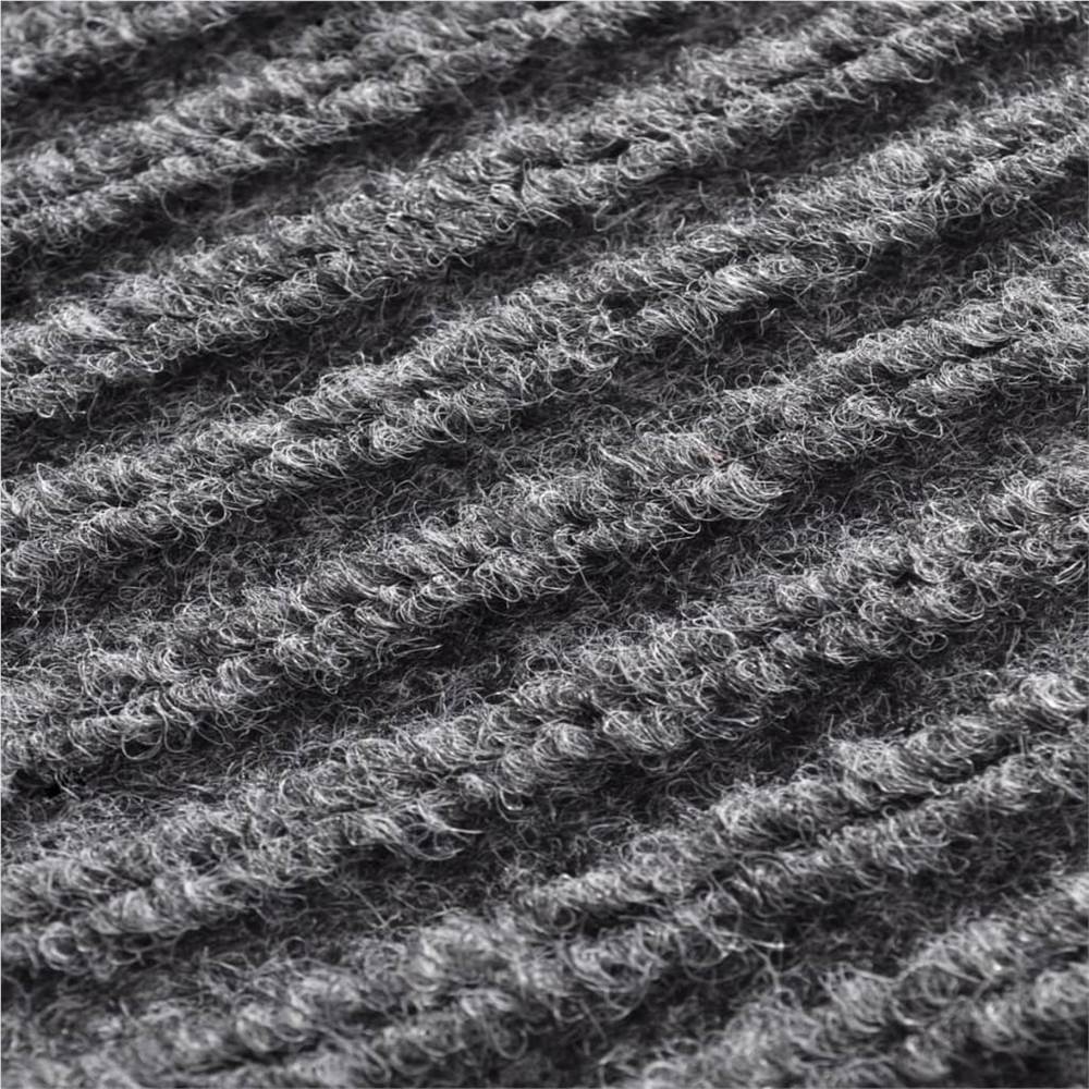 PVC Door Mats 2 pcs Grey 90x60 cm