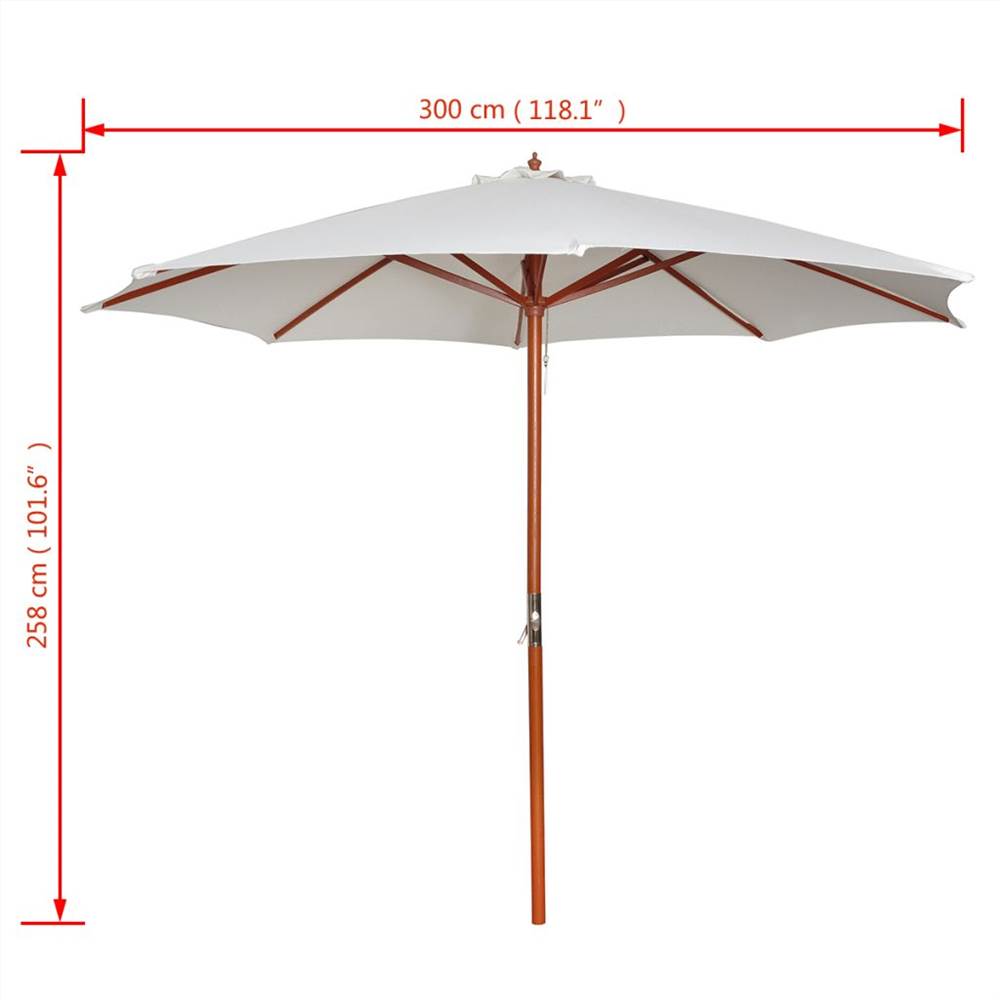 Parasol 300x258 cm White