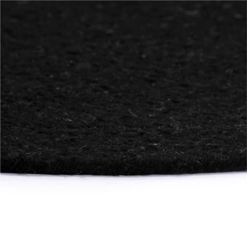 Placemats 4 pcs Plain Black 38 cm Round Cotton