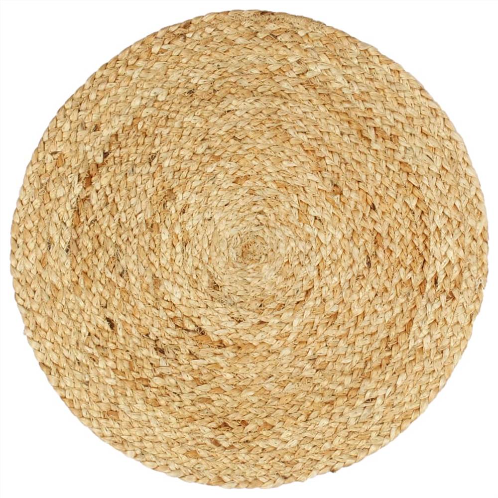 Placemats 4 pcs Plain Natural 38 cm Round Jute