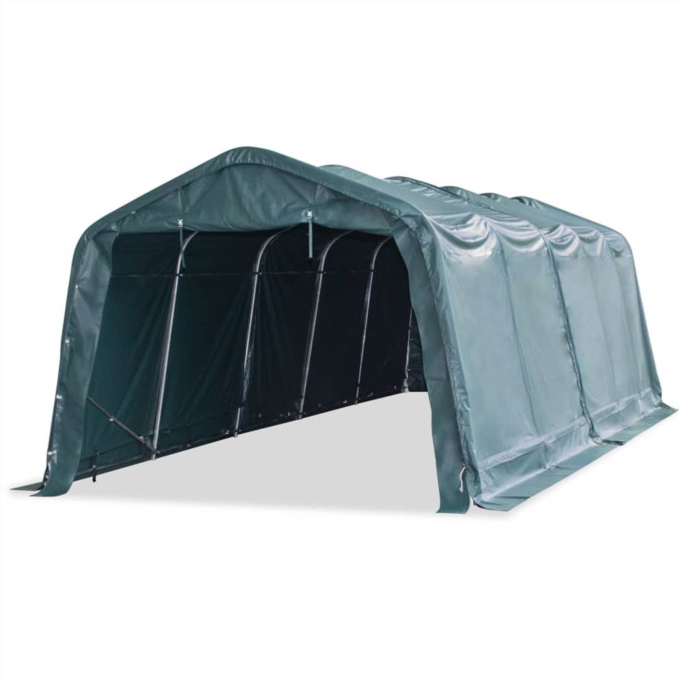 Removable Livestock Tent PVC 550 g/m² 3.3x8 m Dark Green