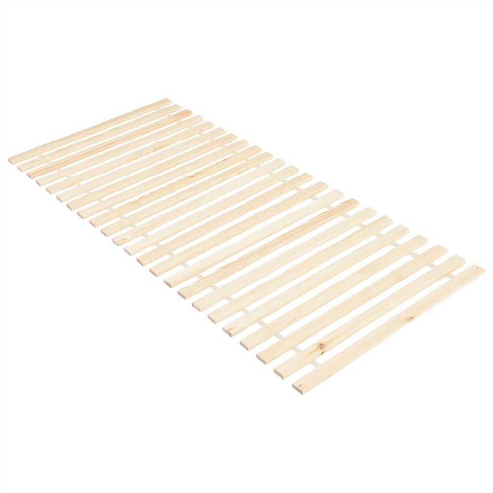 Roll-up Bed Base with 23 Slats 90x200 cm Solid Pinewood