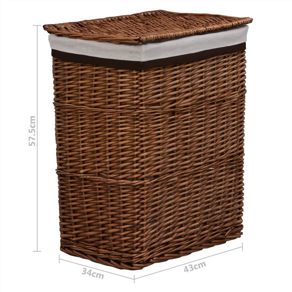 Stackable Laundry Basket Brown Willow