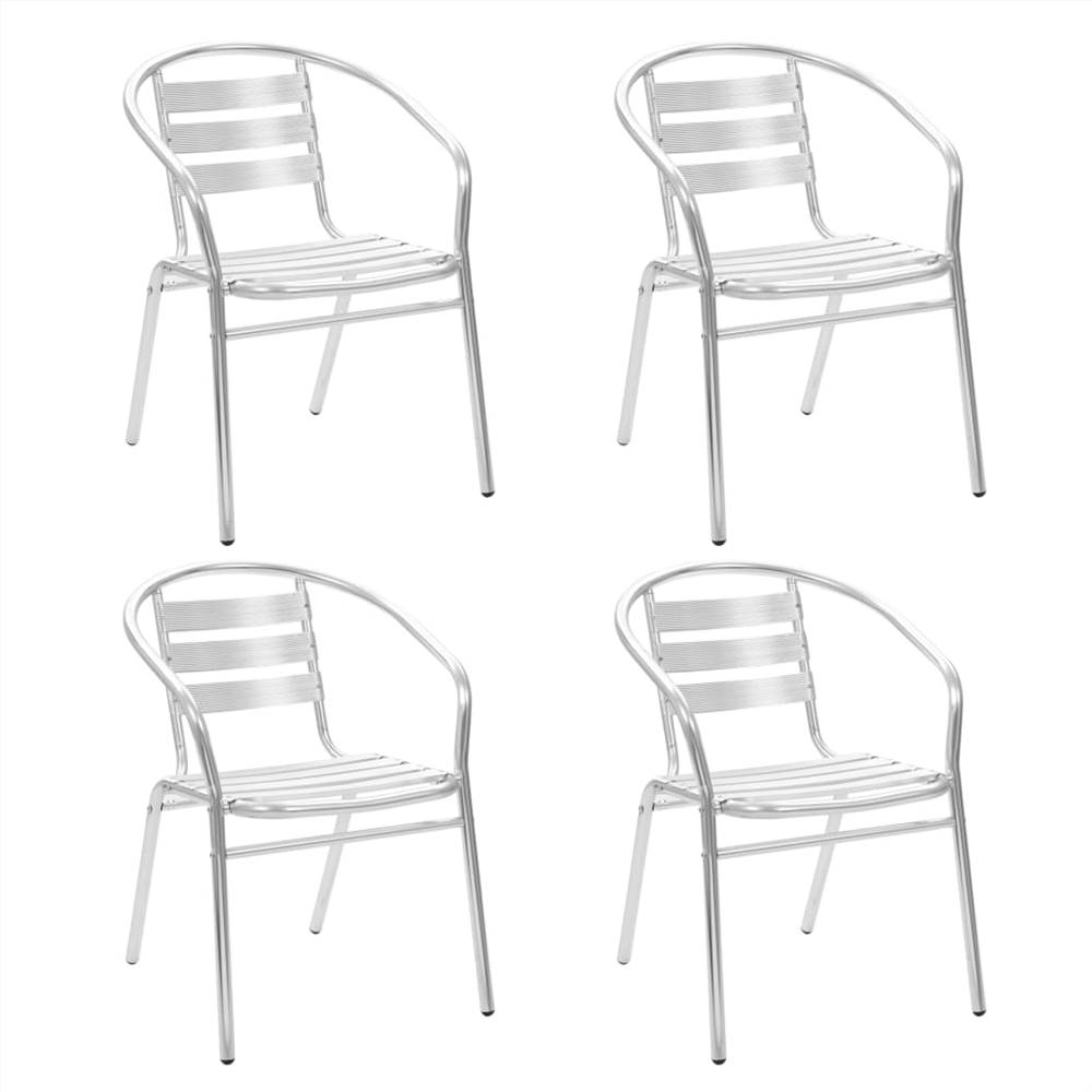 Stackable Outdoor Chairs 4 pcs Aluminium