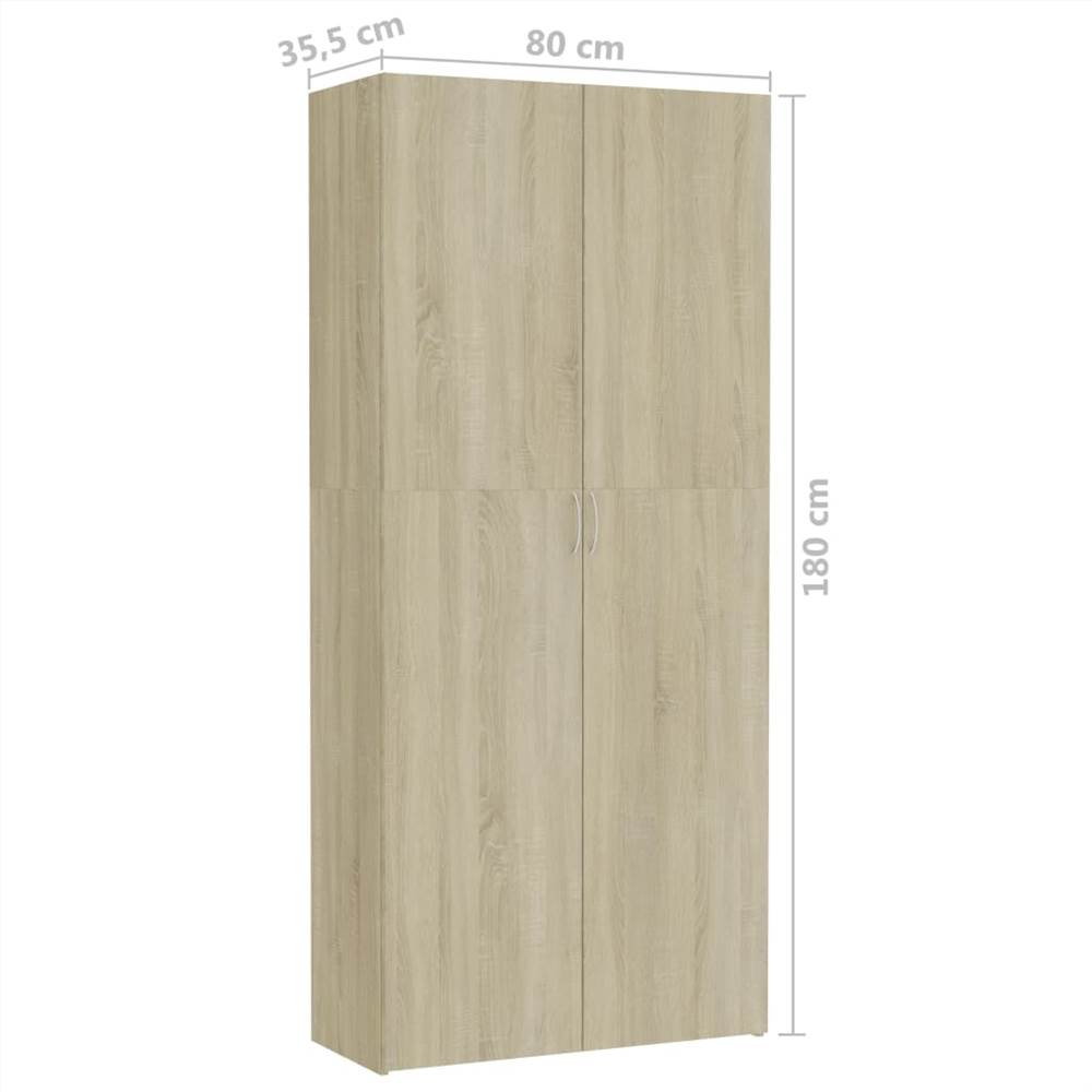 Storage Cabinet Sonoma Oak 80x35.5x180 cm Chipboard