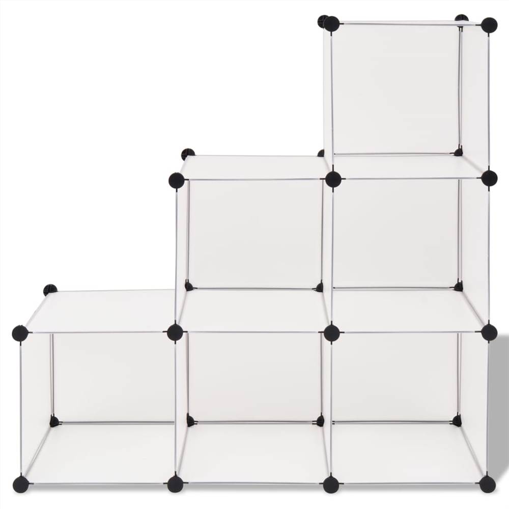 Storage Cube Organiser with 6 Compartments White