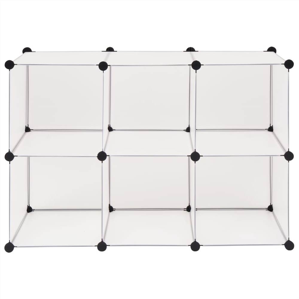 Storage Cube Organiser with 6 Compartments White