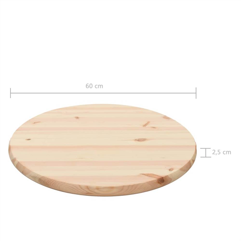 Table Tops Natural Pinewood 6 pcs Round 25 mm 60 cm