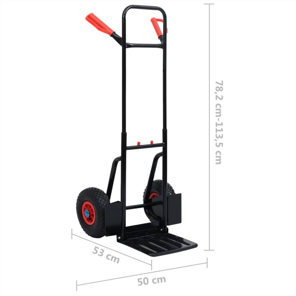 Telescopic Hand Trolley 200 kg Black and Red
