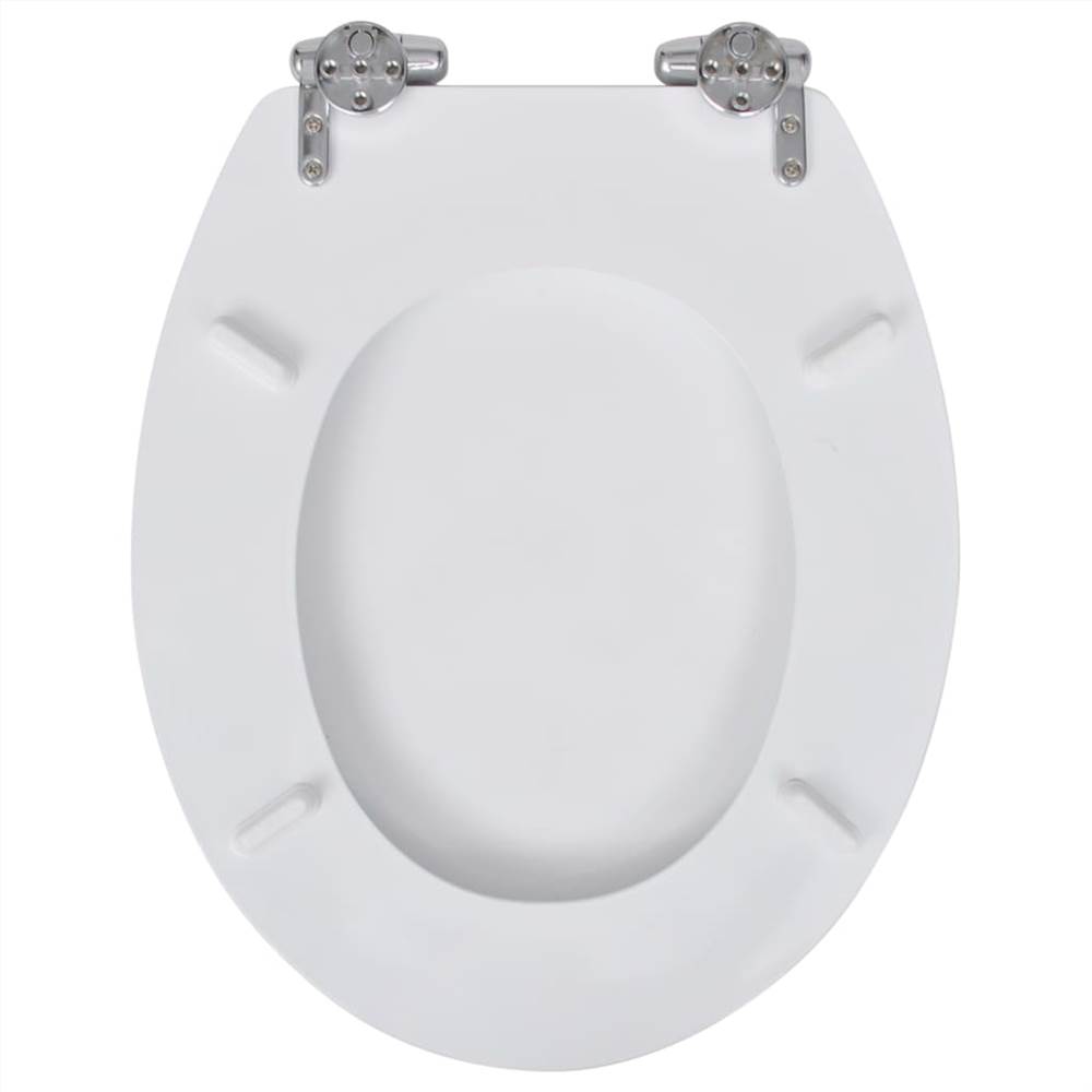 Modern Bathroom WC Toilet Seat MDF Soft Close Lid Simple Design Wood/White/Black 