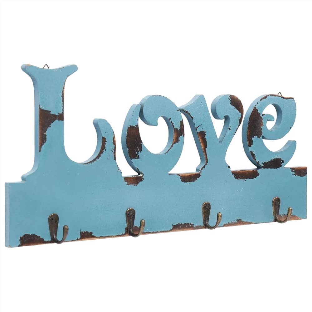 Wall Mounted Coat Rack LOVE 50x23 cm