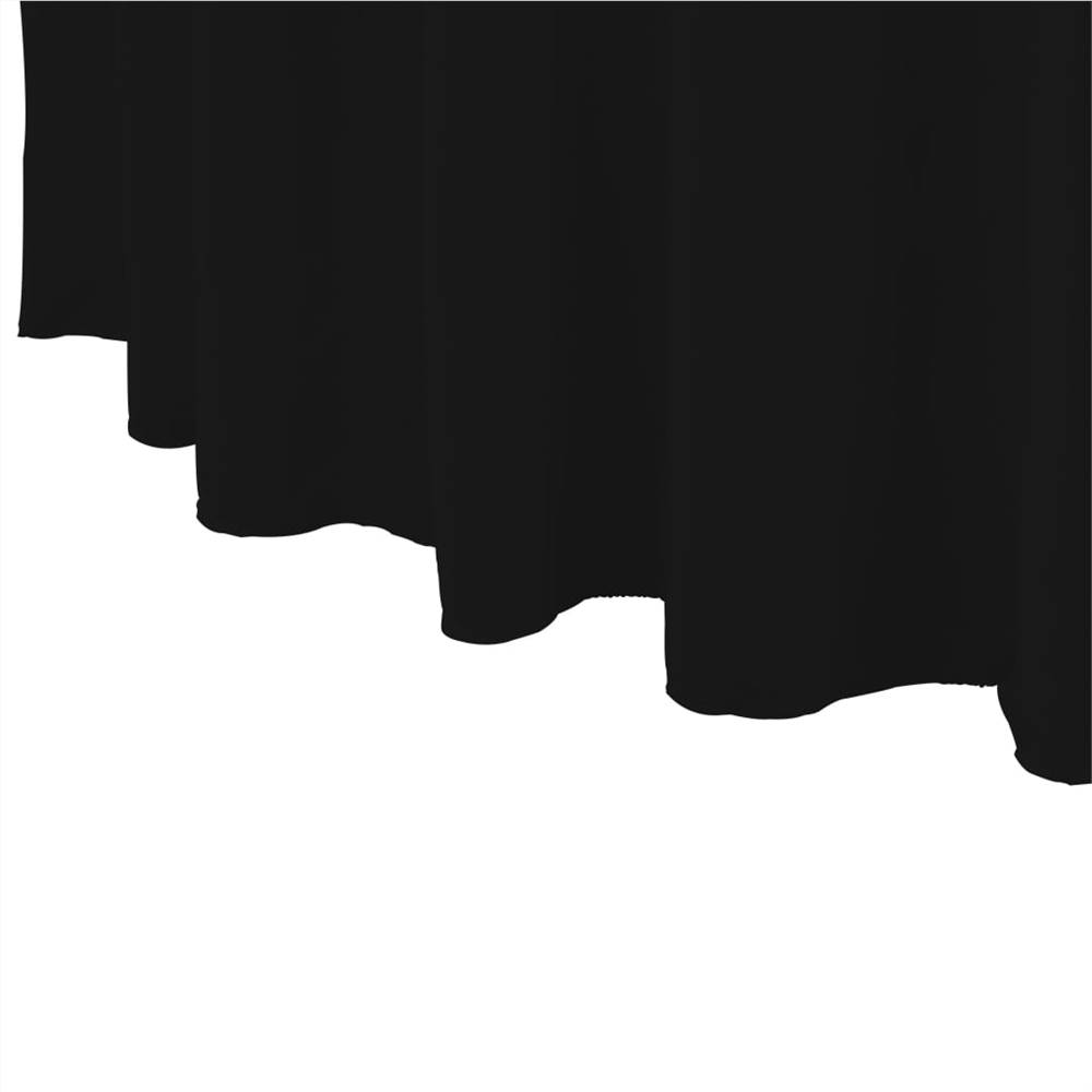 2 pcs Stretch Table Covers with Skirt 180x74 cm Black
