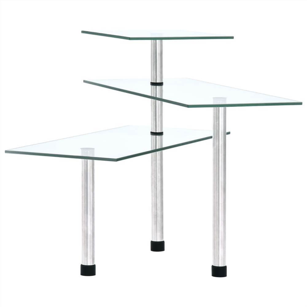 3Tier Corner Kitchen Shelf Tempered Glass