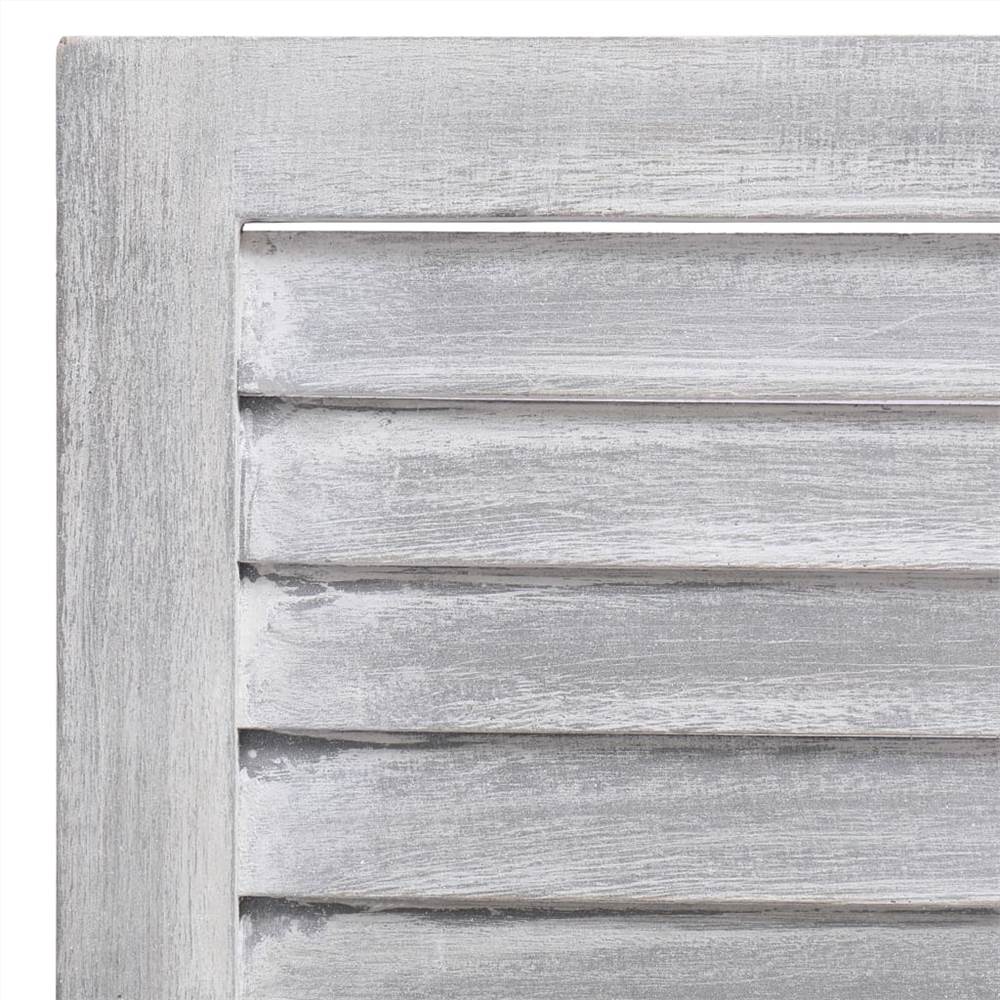 5-Panel Room Divider Grey 175x165 cm Wood