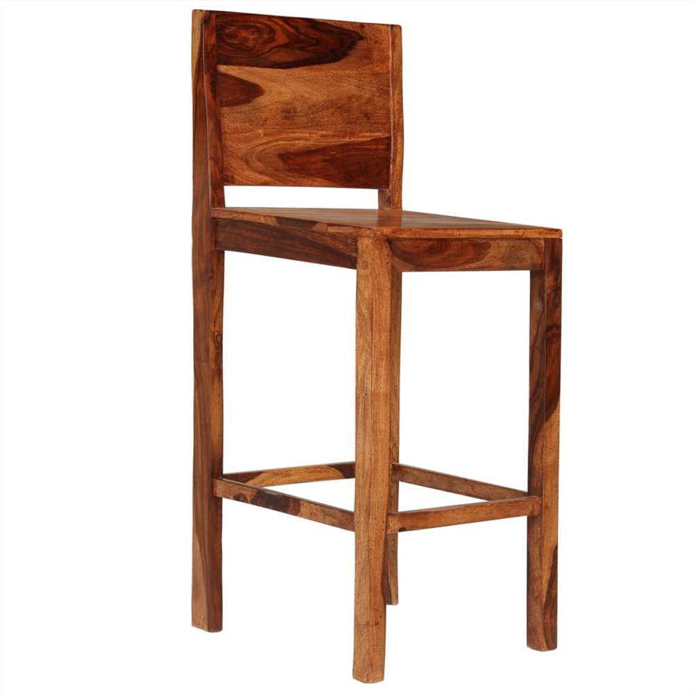 Bar Chairs 2 Pcs Brown Solid Sheesham Wood, Sheesham Wood Bar Stools