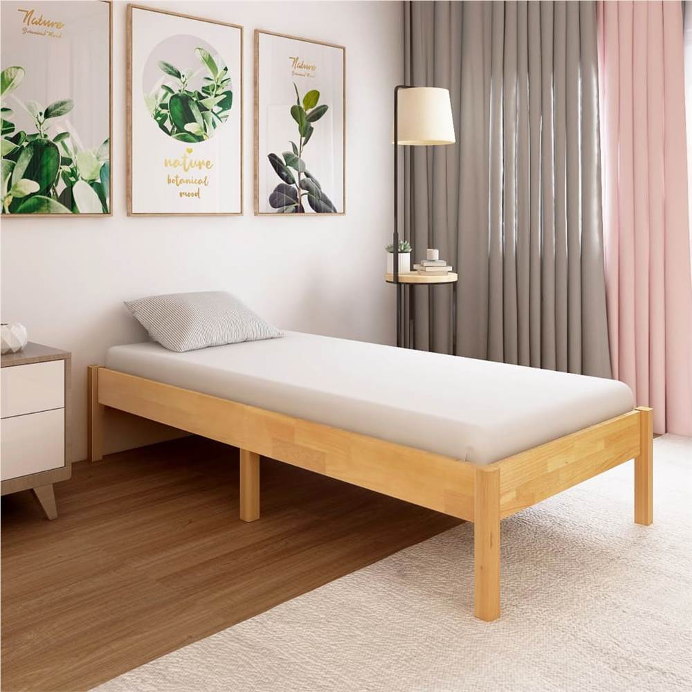 Bed Frame Solid Oak Wood 90x200 cm