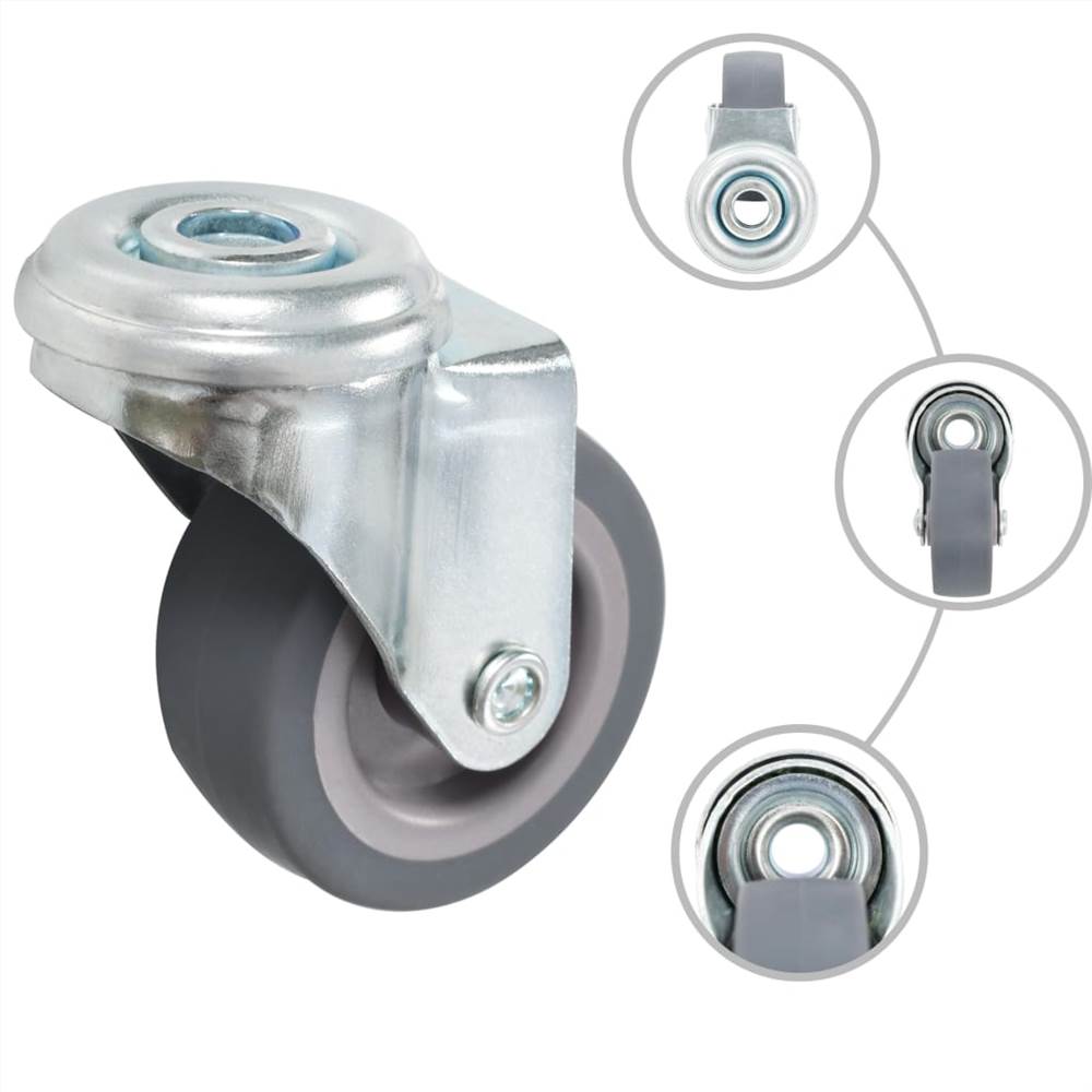 Bolt Hole Swivel Casters 4 pcs 50 mm