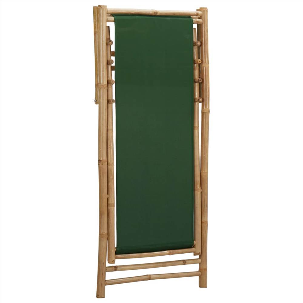Deck Chair Bamboo and Canvas Green