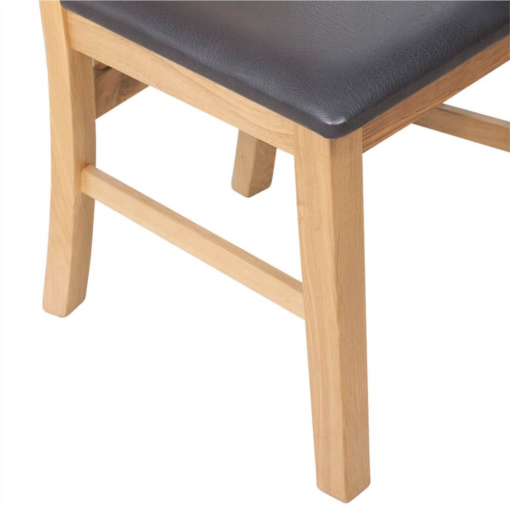 Dining Chairs 2 pcs Solid Oak Wood and Faux Leather