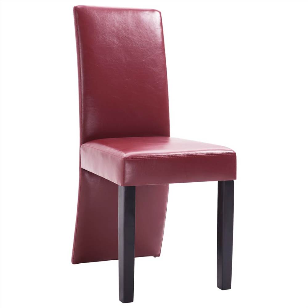 Dining Chairs 2 pcs Wine Red Faux Leather