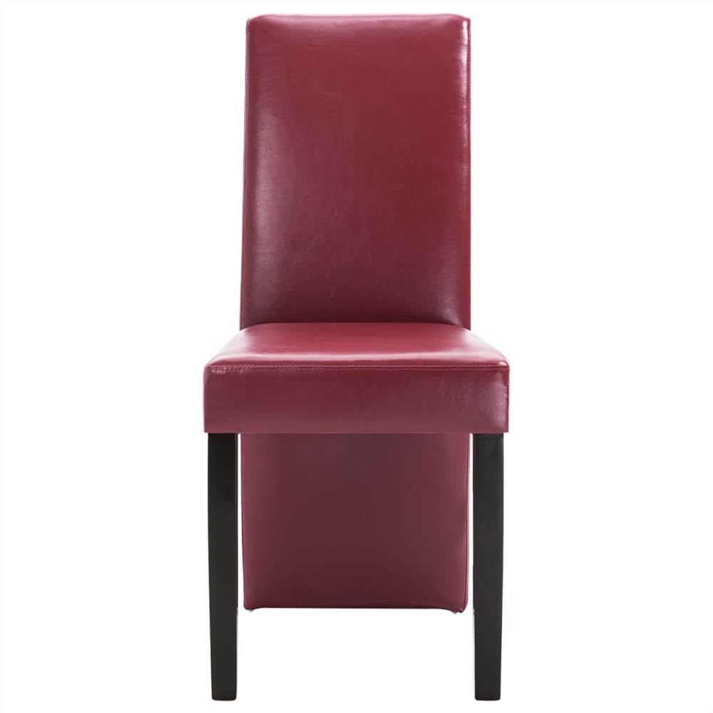 Dining Chairs 2 pcs Wine Red Faux Leather