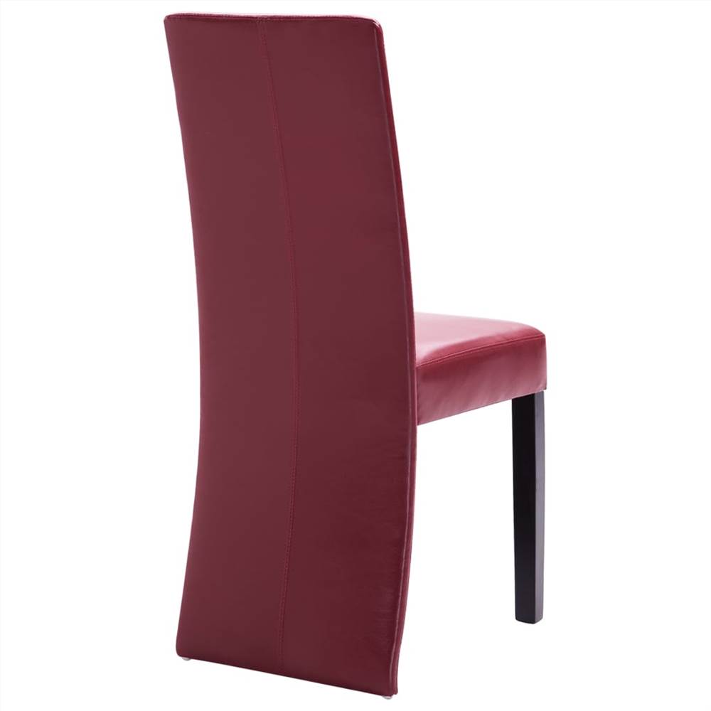 Dining Chairs 2 pcs Wine Red Faux Leather