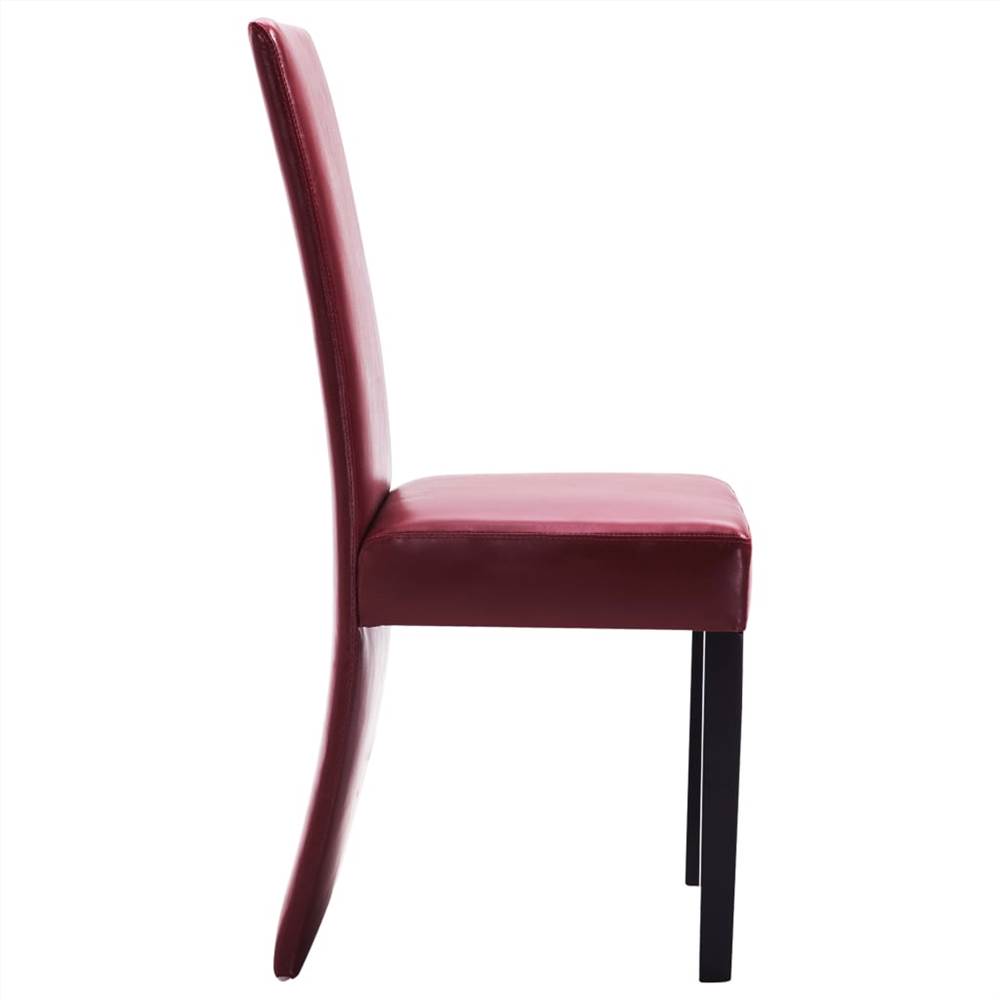 Dining Chairs 2 pcs Wine Red Faux Leather
