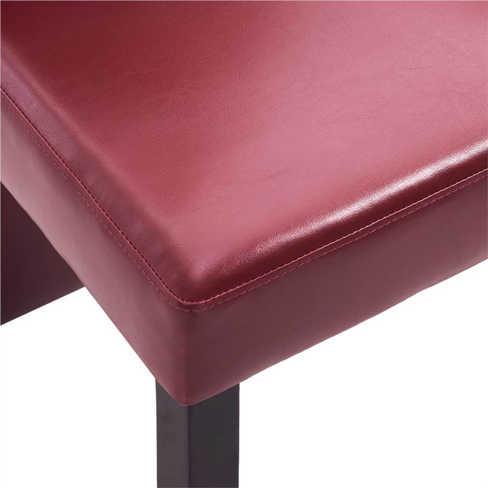 Dining Chairs 2 pcs Wine Red Faux Leather