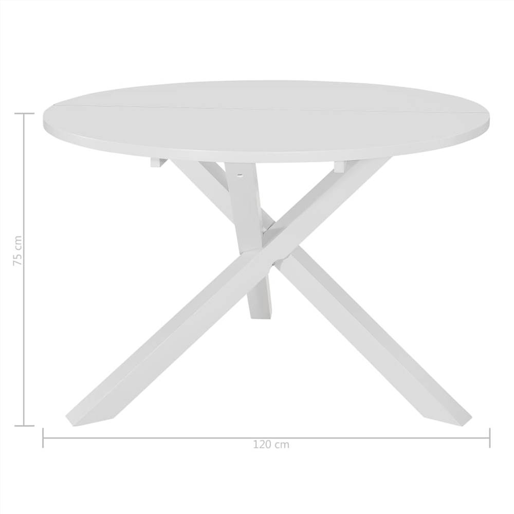 Dining Table White 120x75 cm MDF