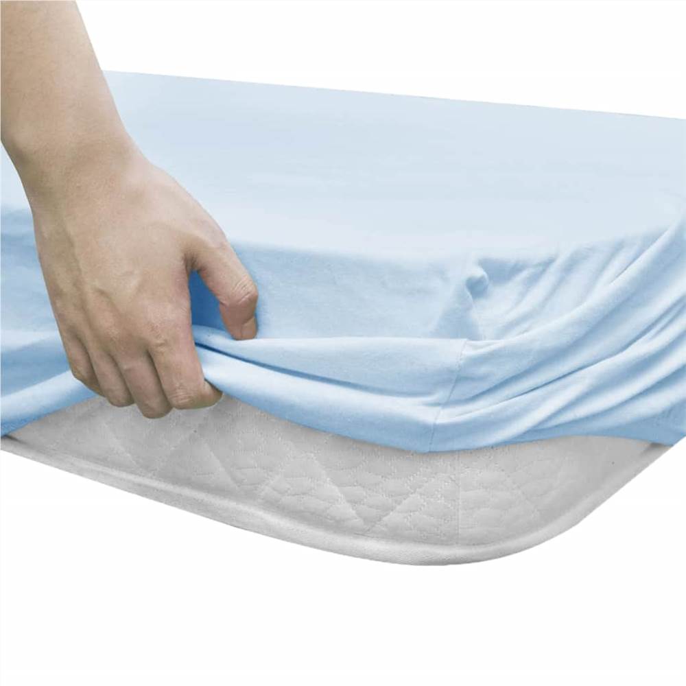 Fitted Sheets for Cots 4 pcs Cotton Jersey 40x80 cm Light Blue