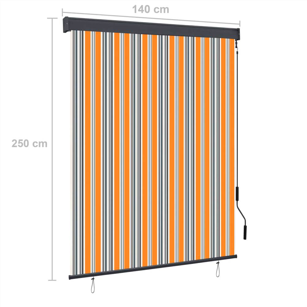 Outdoor Roller Blind 140x250 cm Yellow and Blue