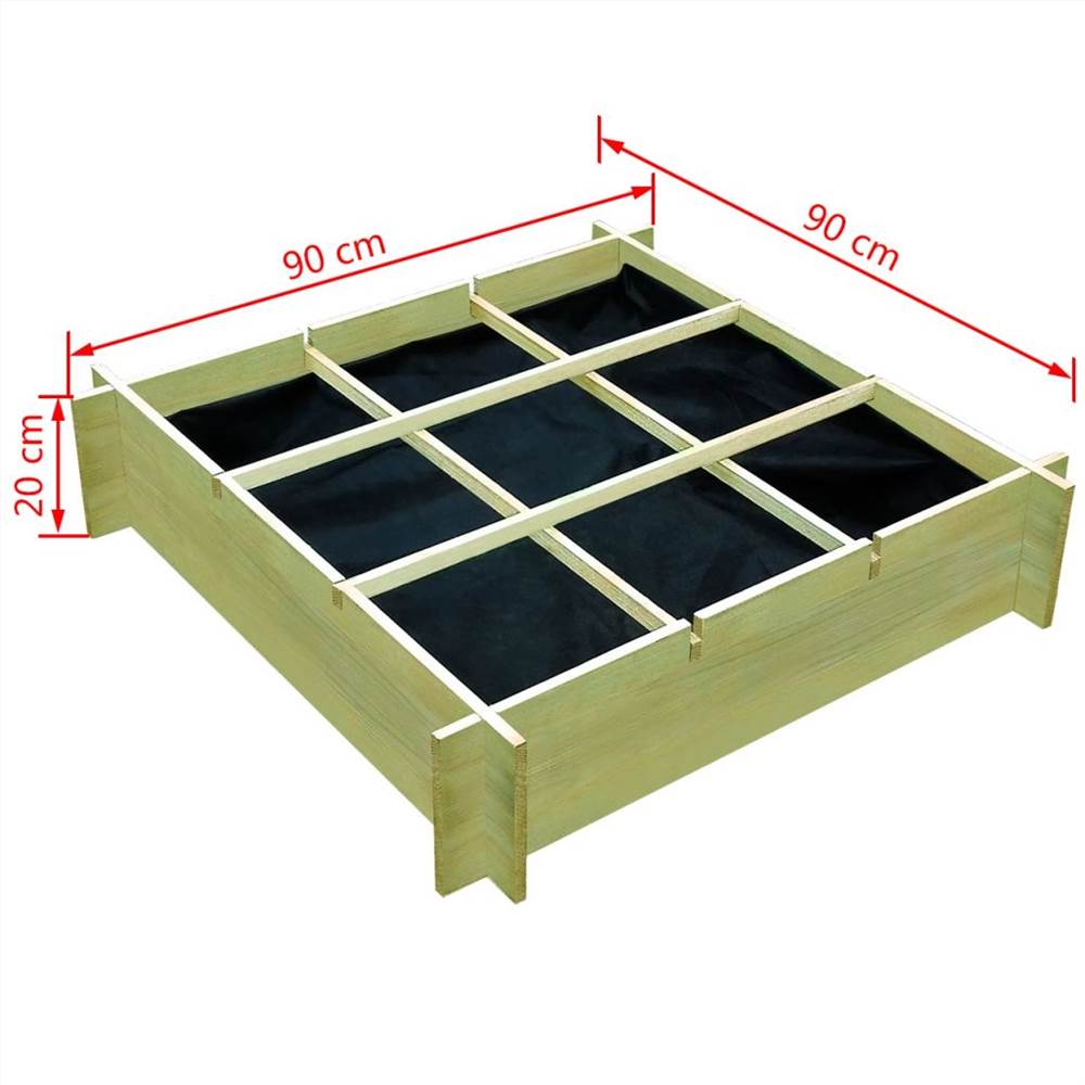 Raised Bed 90x90x20 cm Impregnated Wood