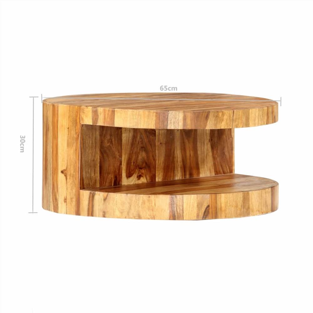 Round Coffee Table 65x30 cm Solid Sheesham Wood