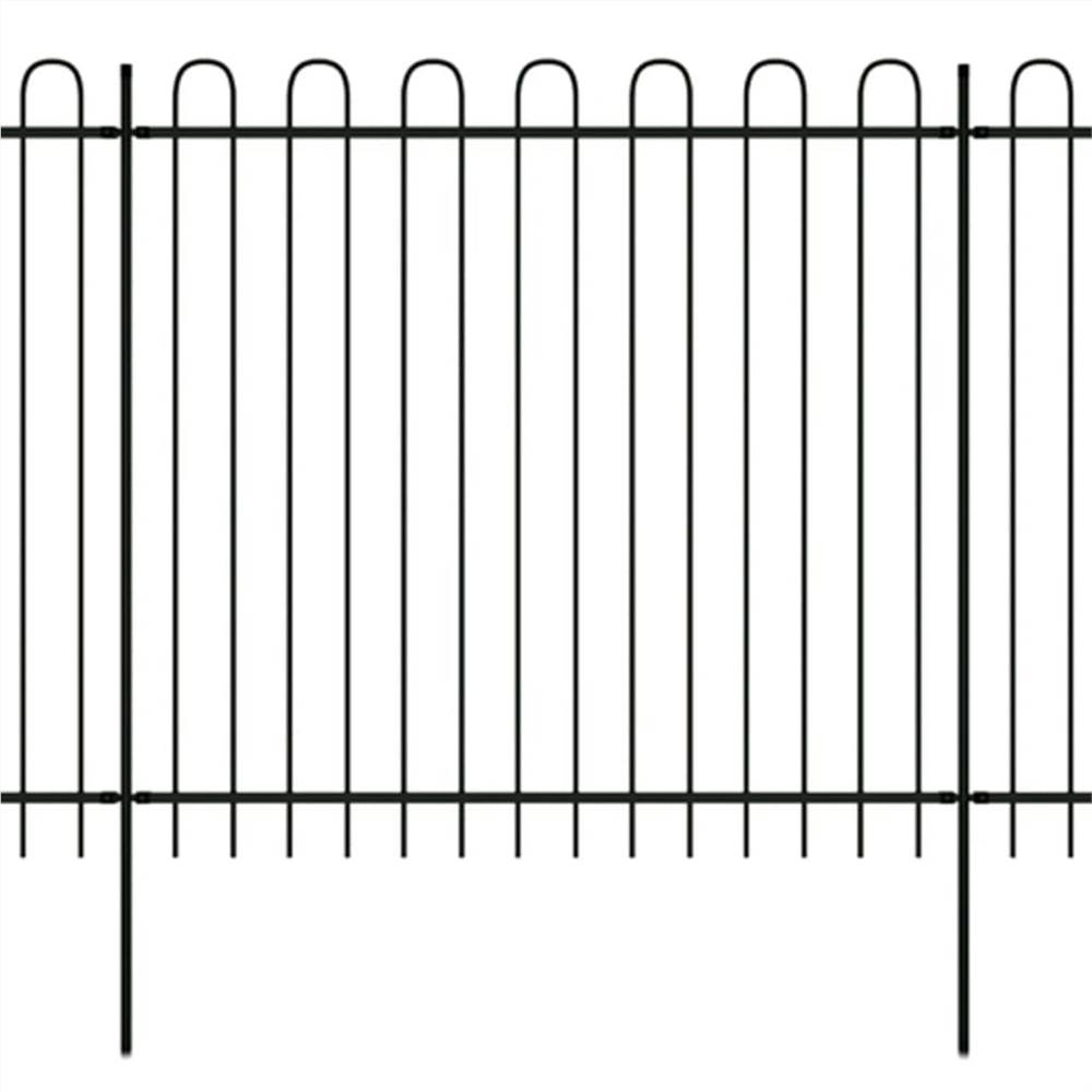 

Security Palisade Fence with Hoop Top Steel 600x175 cm Black