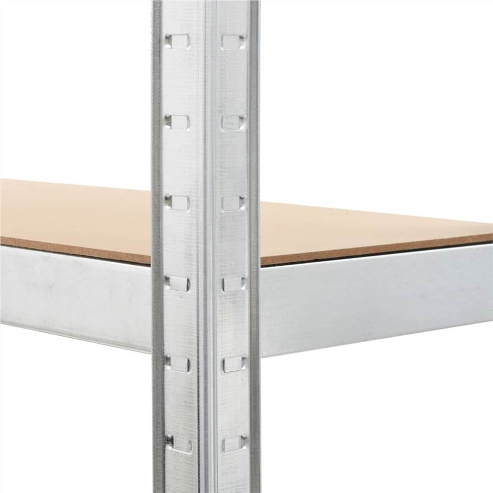 Storage Shelf Silver 75x30x172 cm Steel and MDF