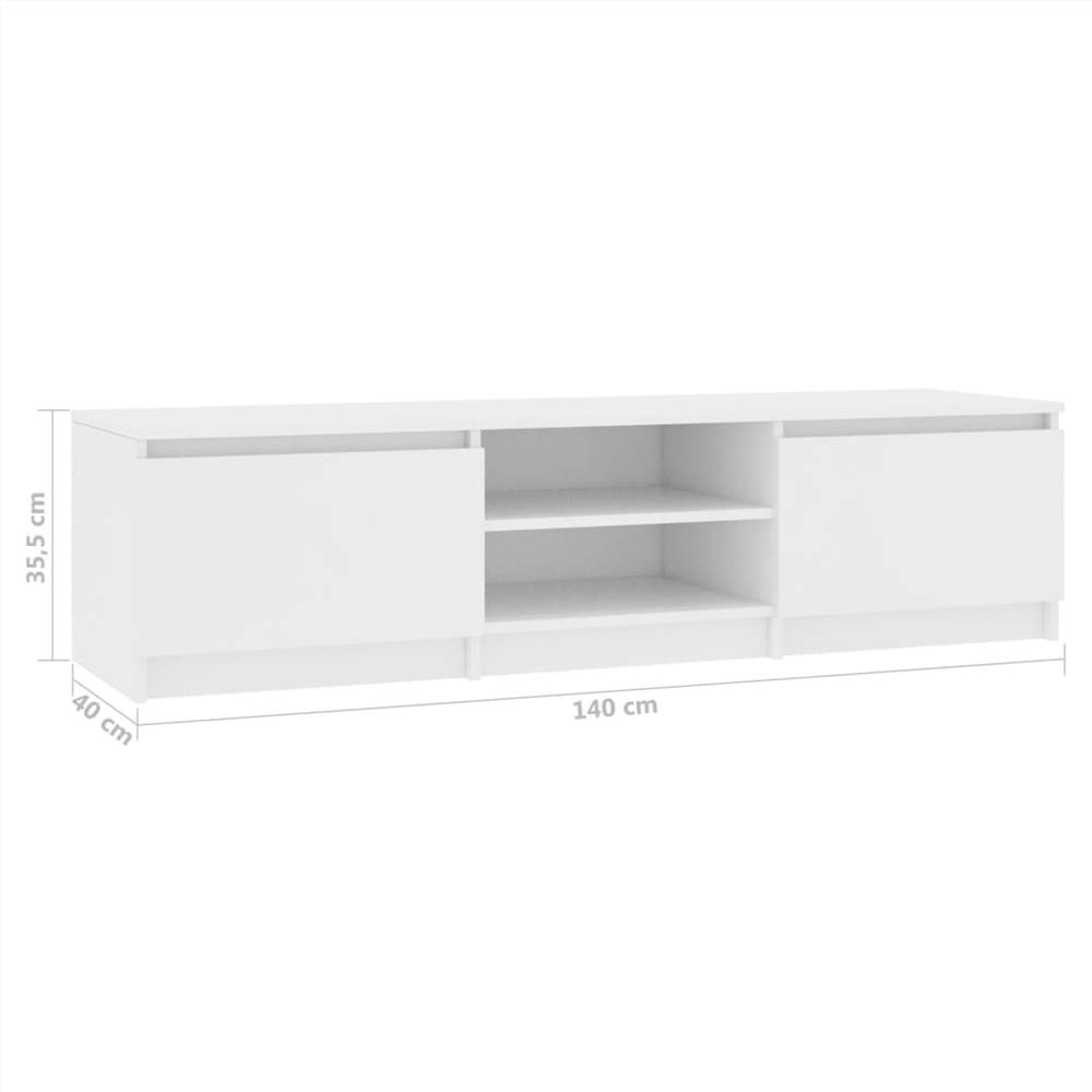TV White 140x40x35.5 cm Chipboard