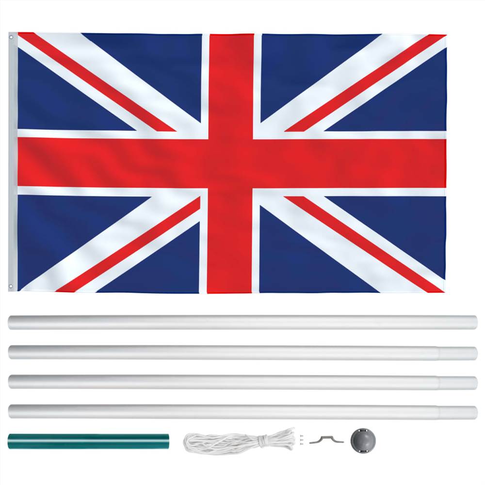 UK Flag and Pole Aluminium 6,2 m