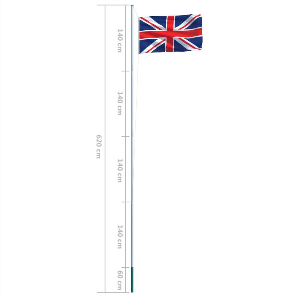 UK Flag and Pole Aluminium 6,2 m