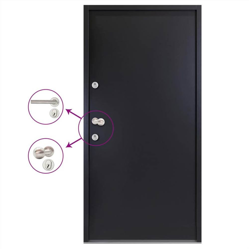 Aluminium Front Door Anthracite 110x207.5 cm