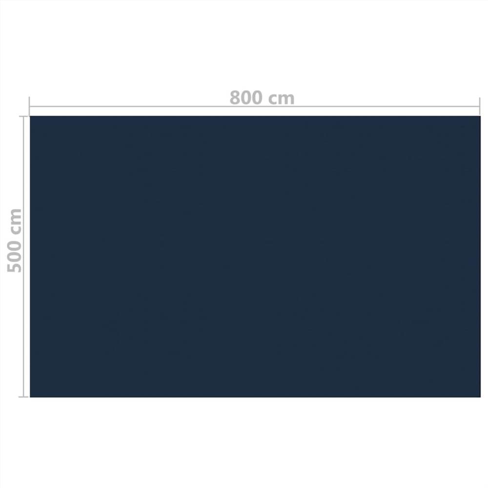 Floating PE Solar Pool Film 800x500 cm Black and Blue