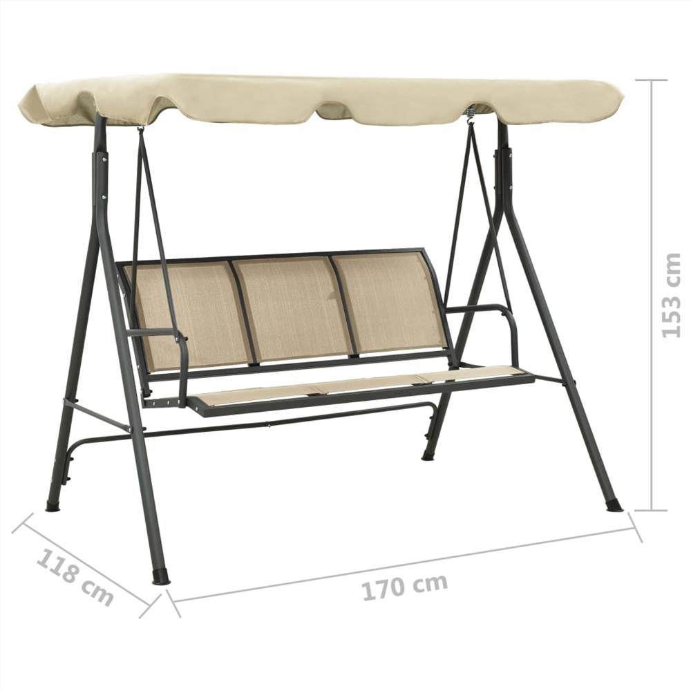 Garden Swing Chair with Canopy Anthracite and Sand