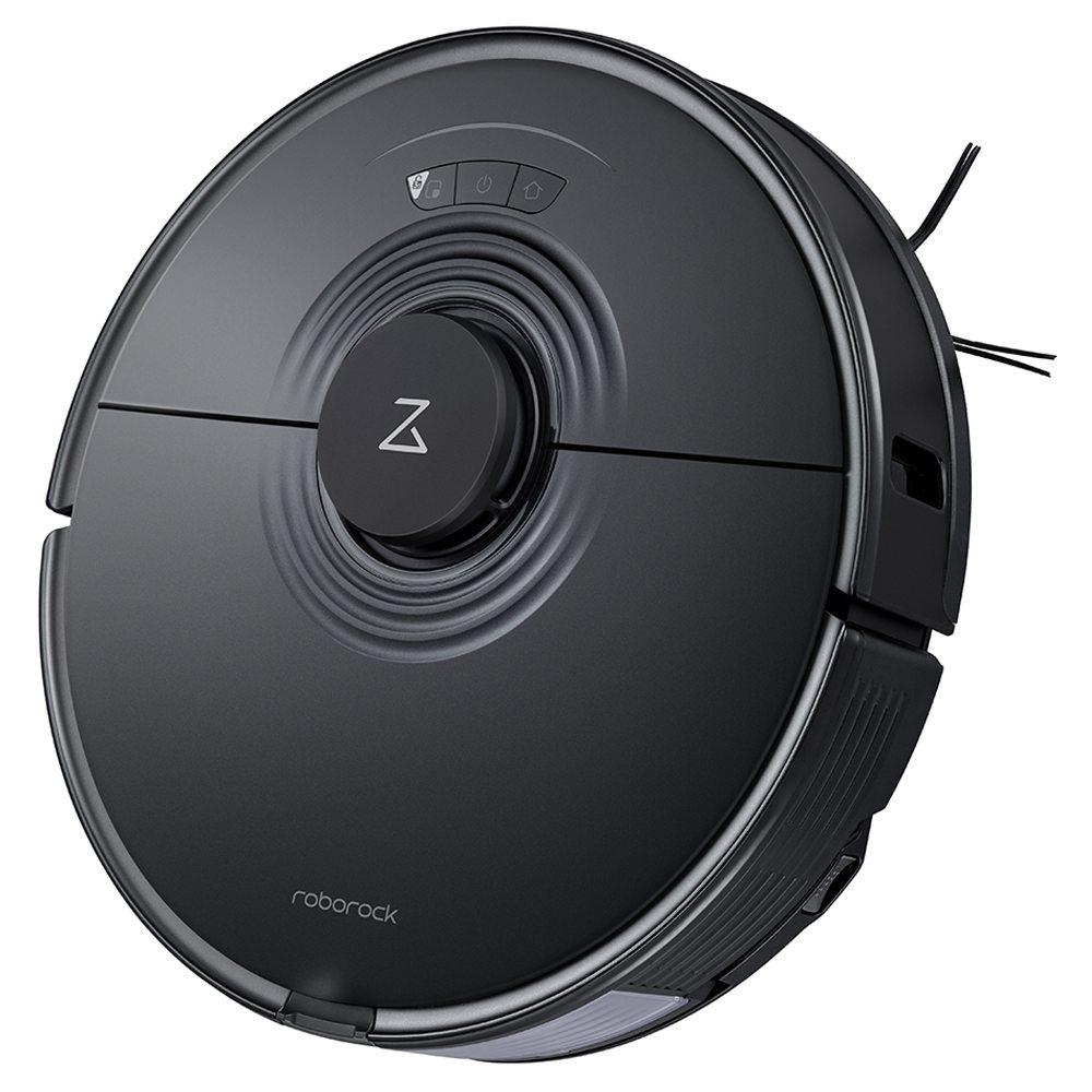 Roborock S7 Robot Vacuum Cleaner with Sonic Mopping Auto Mop Lifting 2500Pa Powerful Suction LiDAR Navigation Ultrasonic Carpet Recognition 5200mAh Μπαταρία 470ml Dustbin 300ml Water Tank Alexa APP Control for Pets Hair, Carpets - Black and Hard