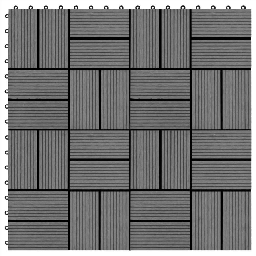 

11 pcs Decking Tiles WPC 30x30 cm 1 sqm Grey
