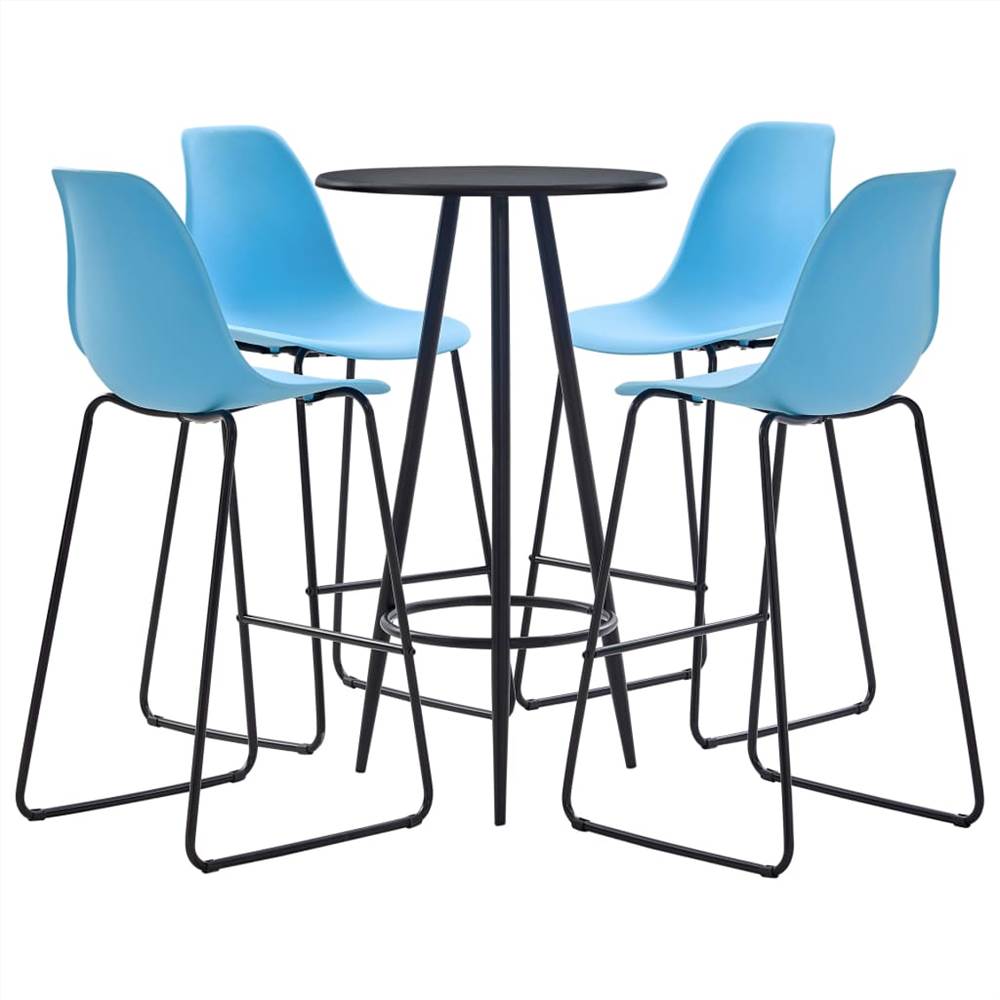 

5 Piece Bar Set Plastic Blue