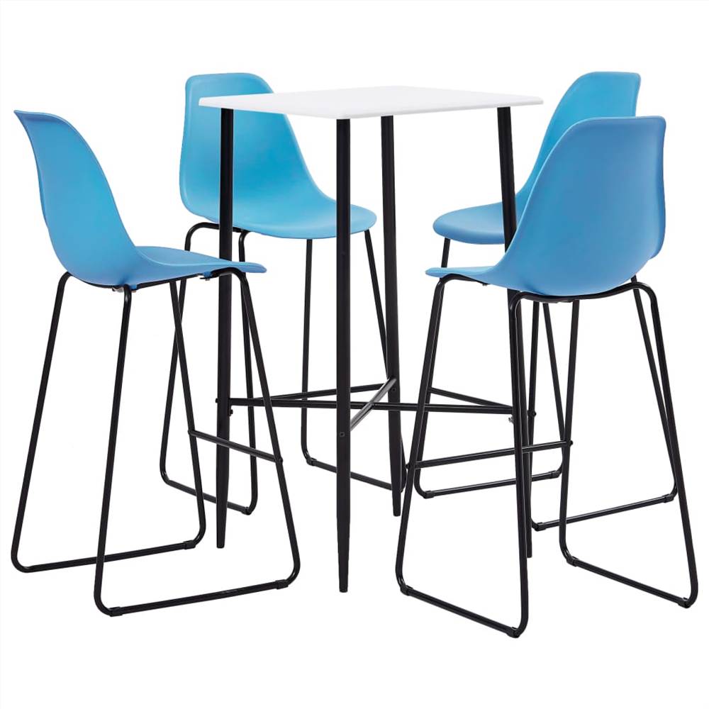 

5 Piece Bar Set Plastic Blue
