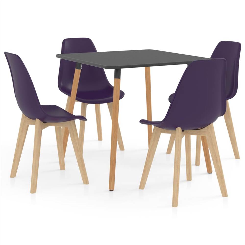 

5 Piece Dining Set Dark Purple