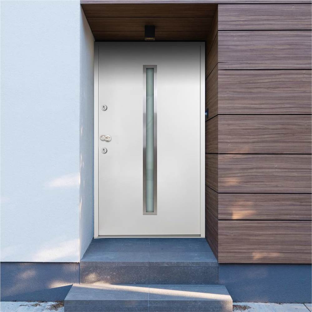 

Aluminium Front Door White 100x200 cm